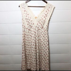 Anthropologie Maeve Cream Floral Dress